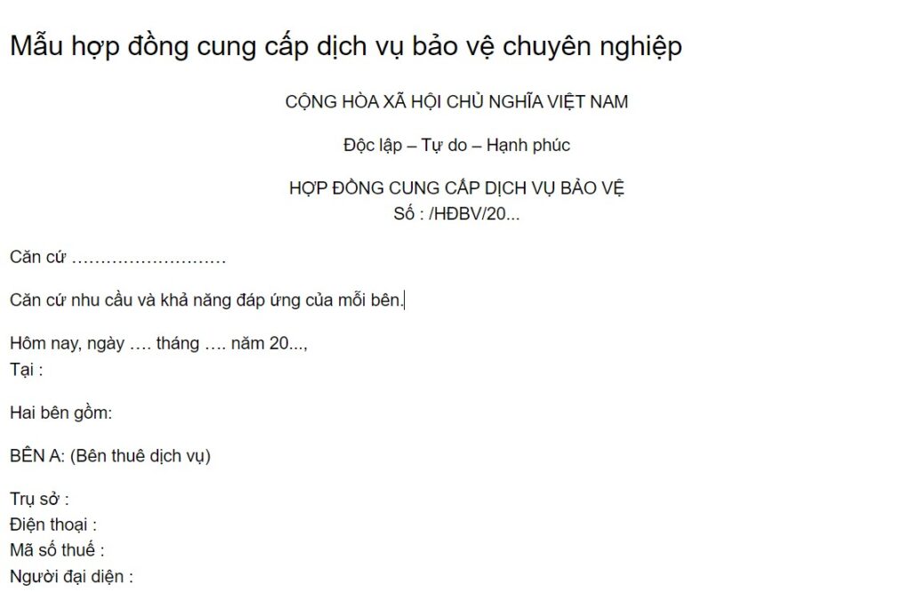 Quyền lợi của các bên trong hợp đồng bảo vệ