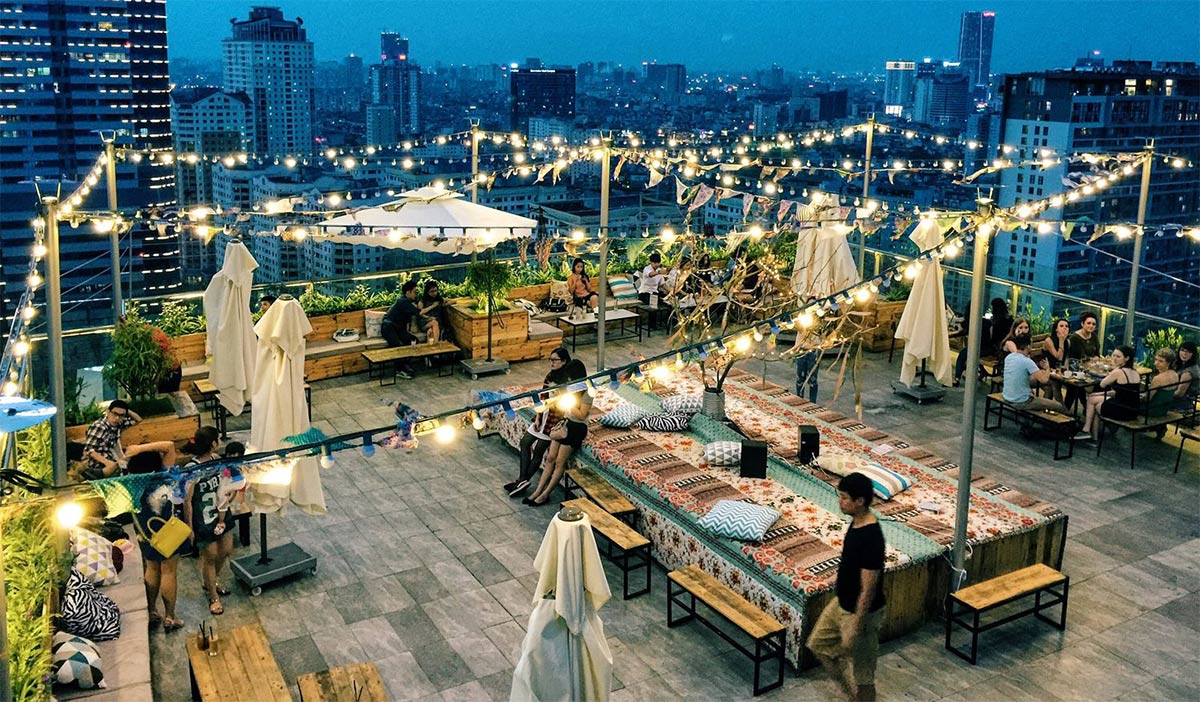 Cafe sân thượng ở Sài Gòn
