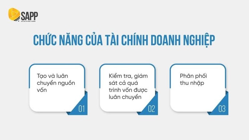 Chức năng của tài chính doanh nghiệp