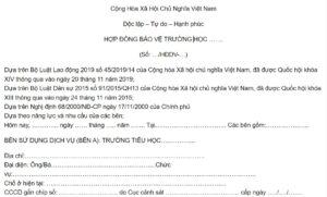 Mẫu hợp đồng bảo vệ trường học