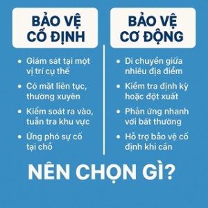 so sánh giữa bảo vệ cố định và bảo vệ cơ động – Nên chọn gì?
